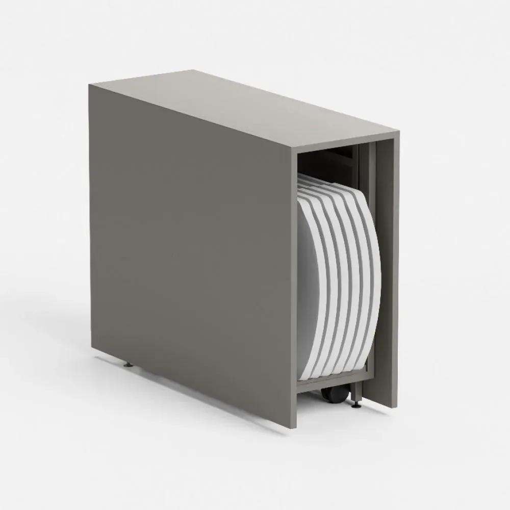 Table pliante 6 couverts ARCHIMEDE 90/170x34/90x73cm structure métal plateau stratifié gris