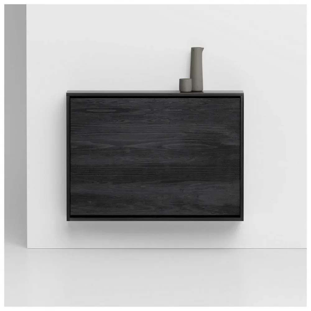 Table/bureau mural pliante BUREAU support acier structure stratifié écologique noir carbone