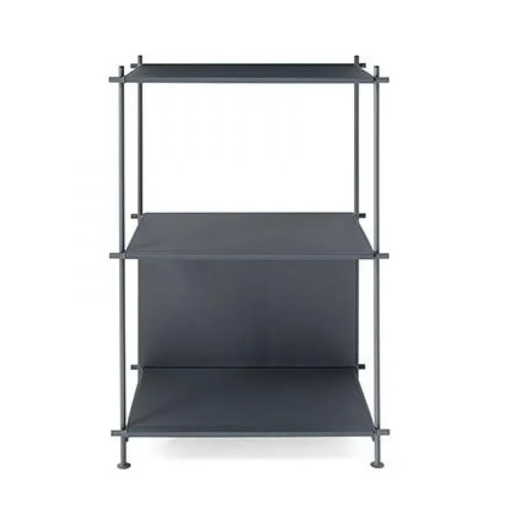 Bibliothèque MUSA  50x37x88cm structure acier étagères panneaux stratifiés/acier noir