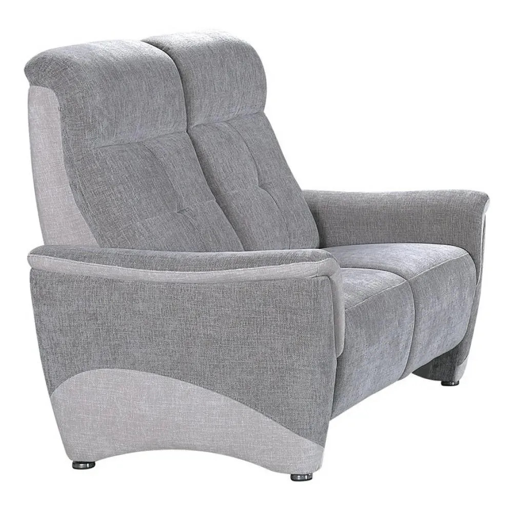 Canapé 2 places RELAX électrique BLOOM tissu maillé gris foncé & gris clair