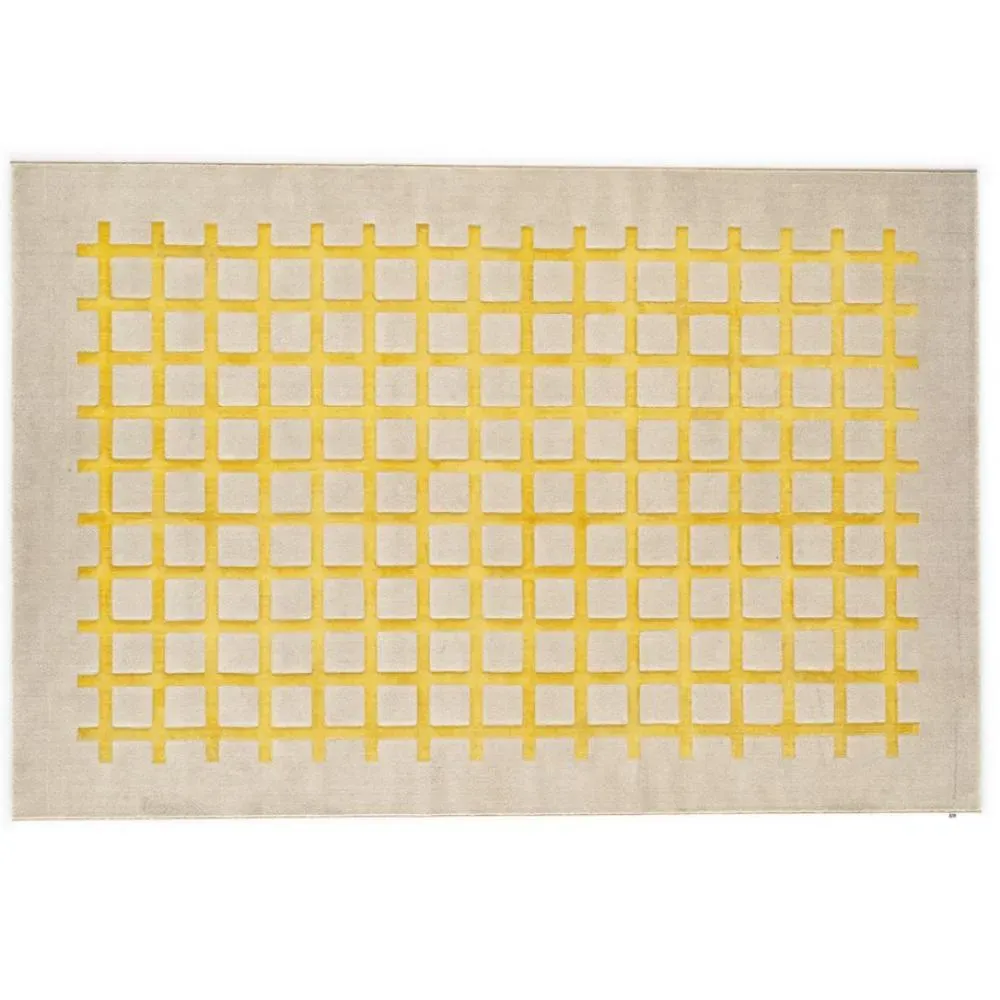 Tapis de sol rectangulaire 300 x 200 cm CEK  fibre synthétique fond beige motif citron