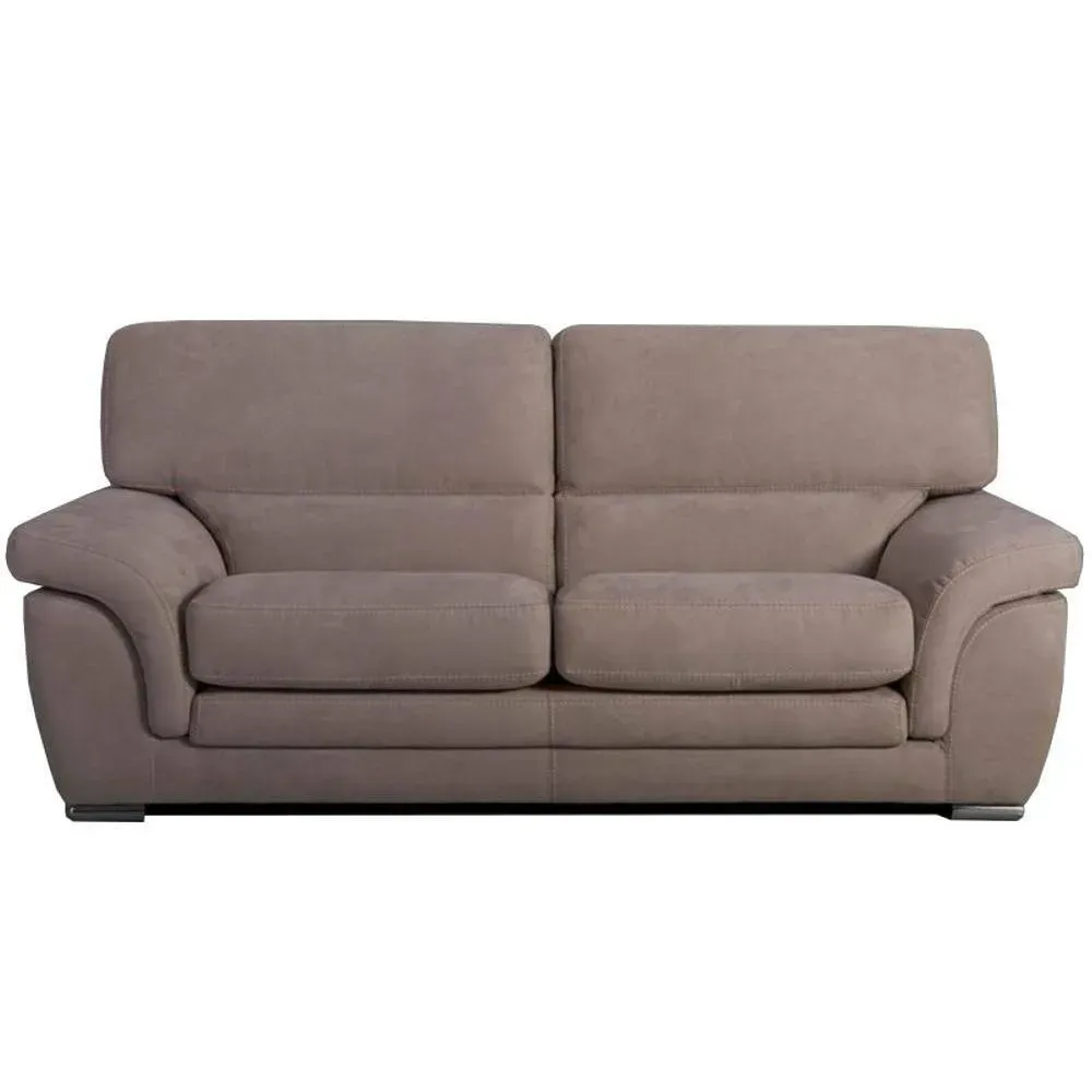 Canapé fixe RUDY 2 places nabucka gris taupe