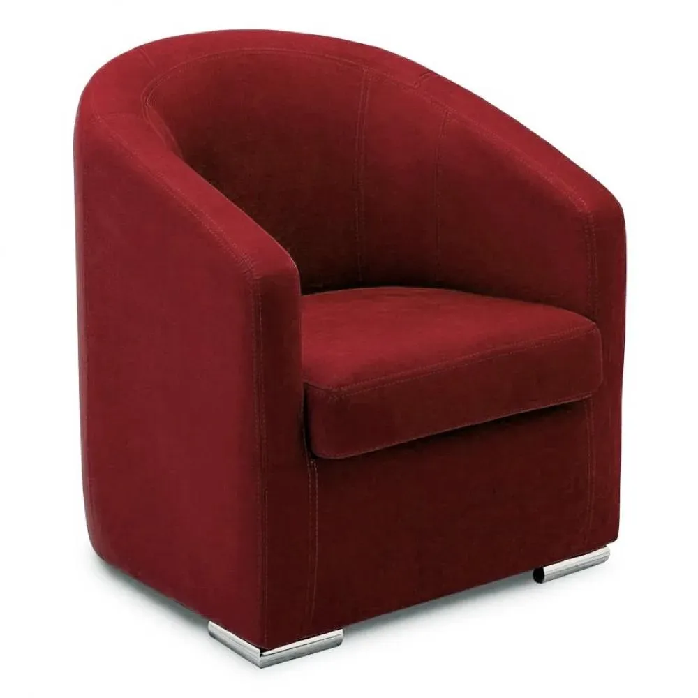Fauteuil fixe FOLIO cuir vachette regent bordeaux