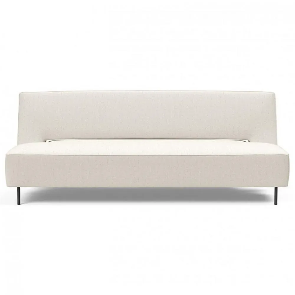 Canapé convertible lit 115x200 cm ILB 100 acier noir tissu Bouclé Off White