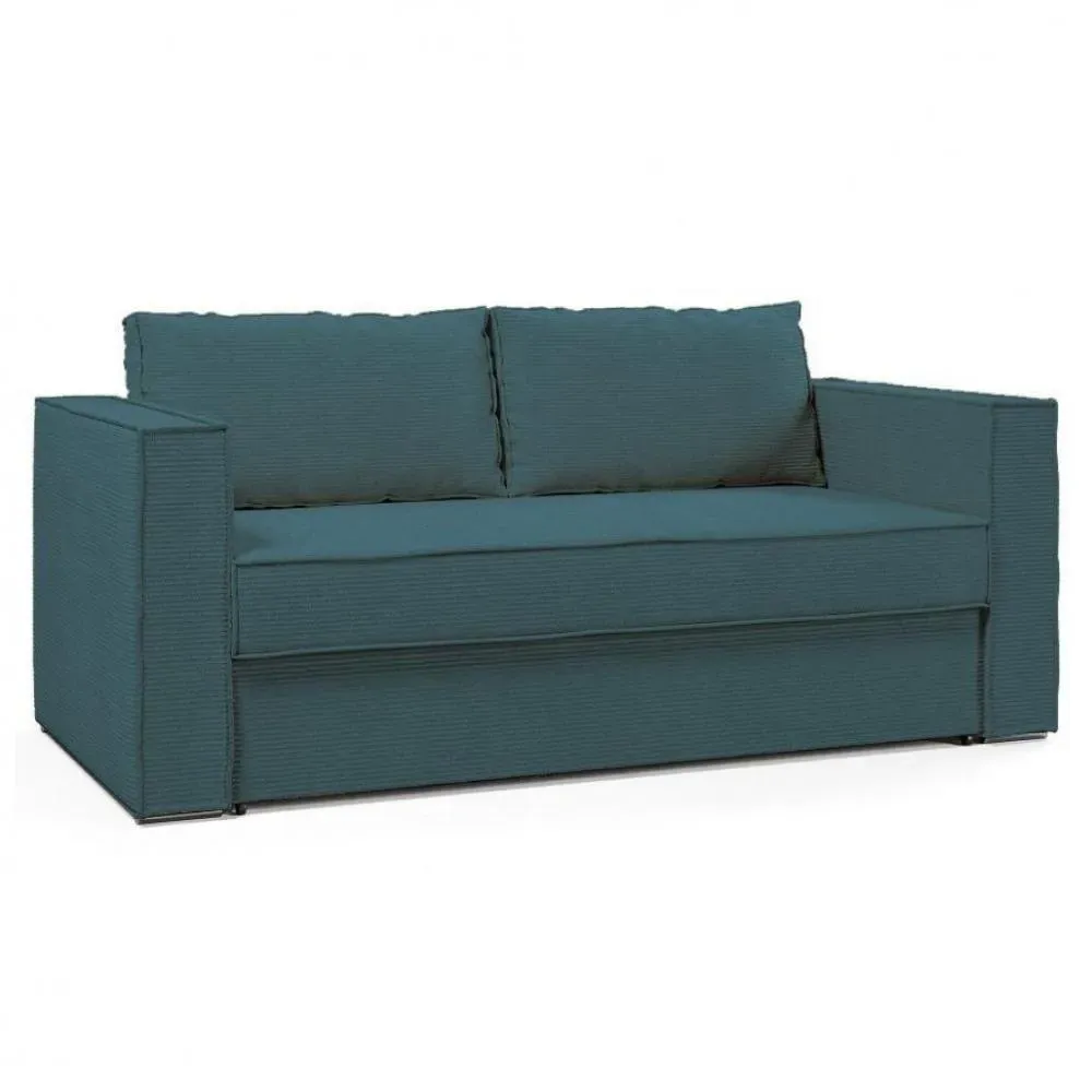 Canapé fixe  2 places IBIZA largeur 176 cm velours côtelé zoom azur