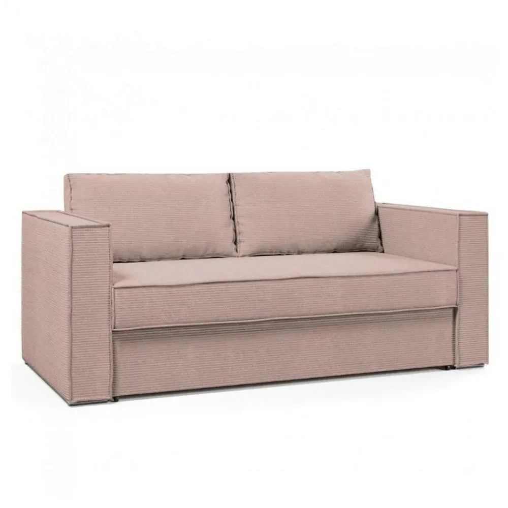 Canapé fixe  2 places IBIZA largeur 176 cm velours côtelé zoom rose