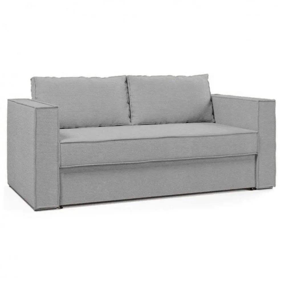 Canapé fixe  2 places IBIZA largeur 176 cm velours côtelé zoom gris