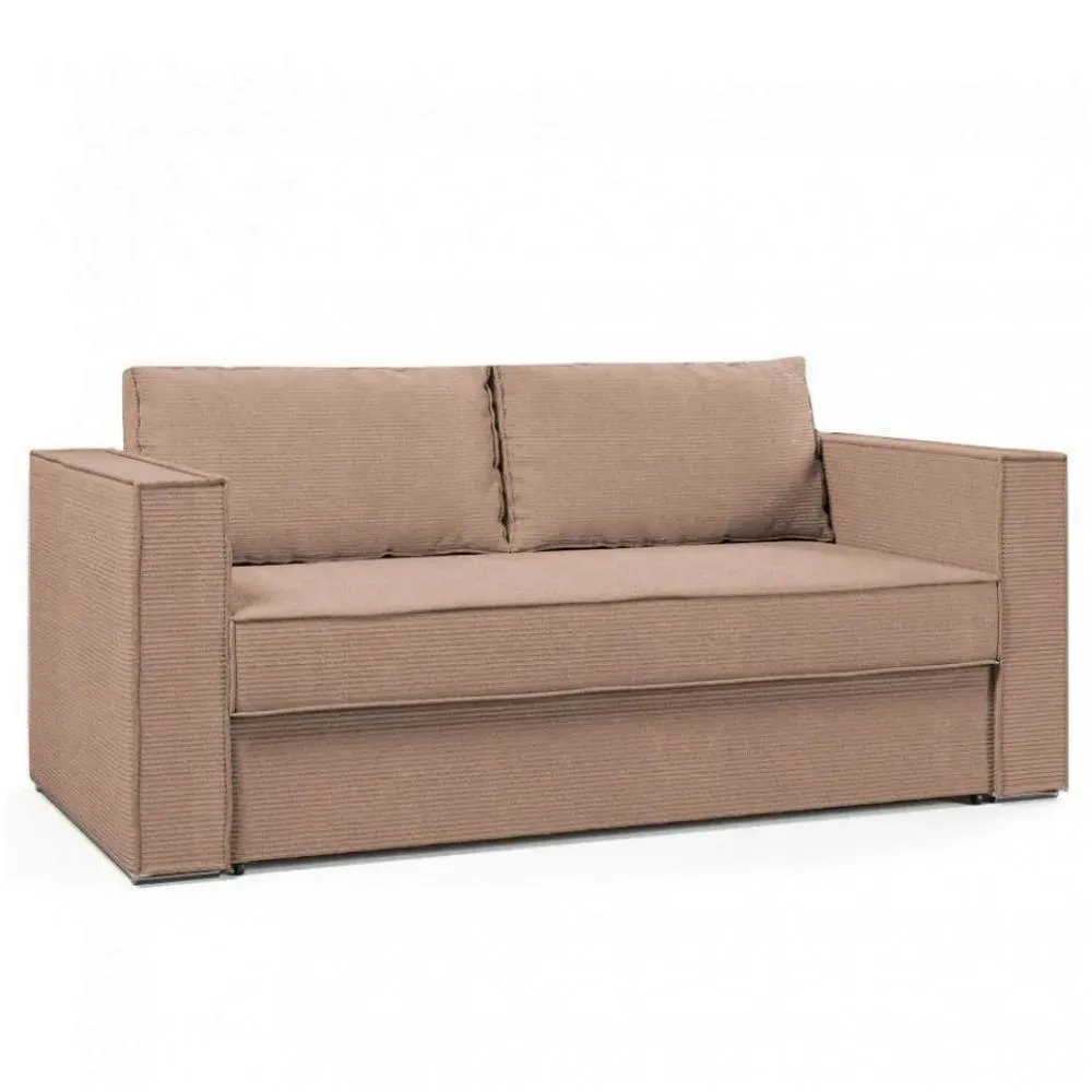 Canapé fixe  3 places maxi IBIZA largeur 216 cm velours côtelé zoom caramel