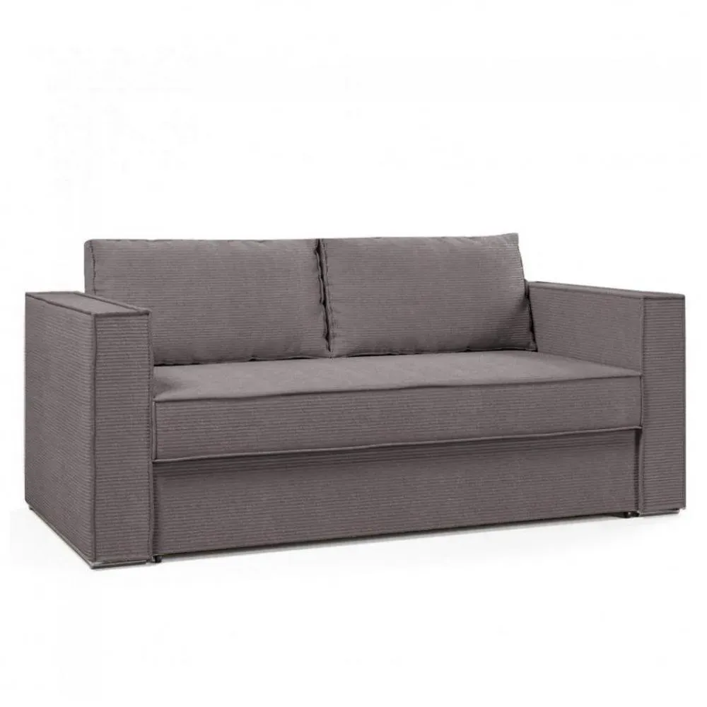 Canapé fixe  3 places maxi IBIZA largeur 216 cm velours côtelé zoom gris cendre