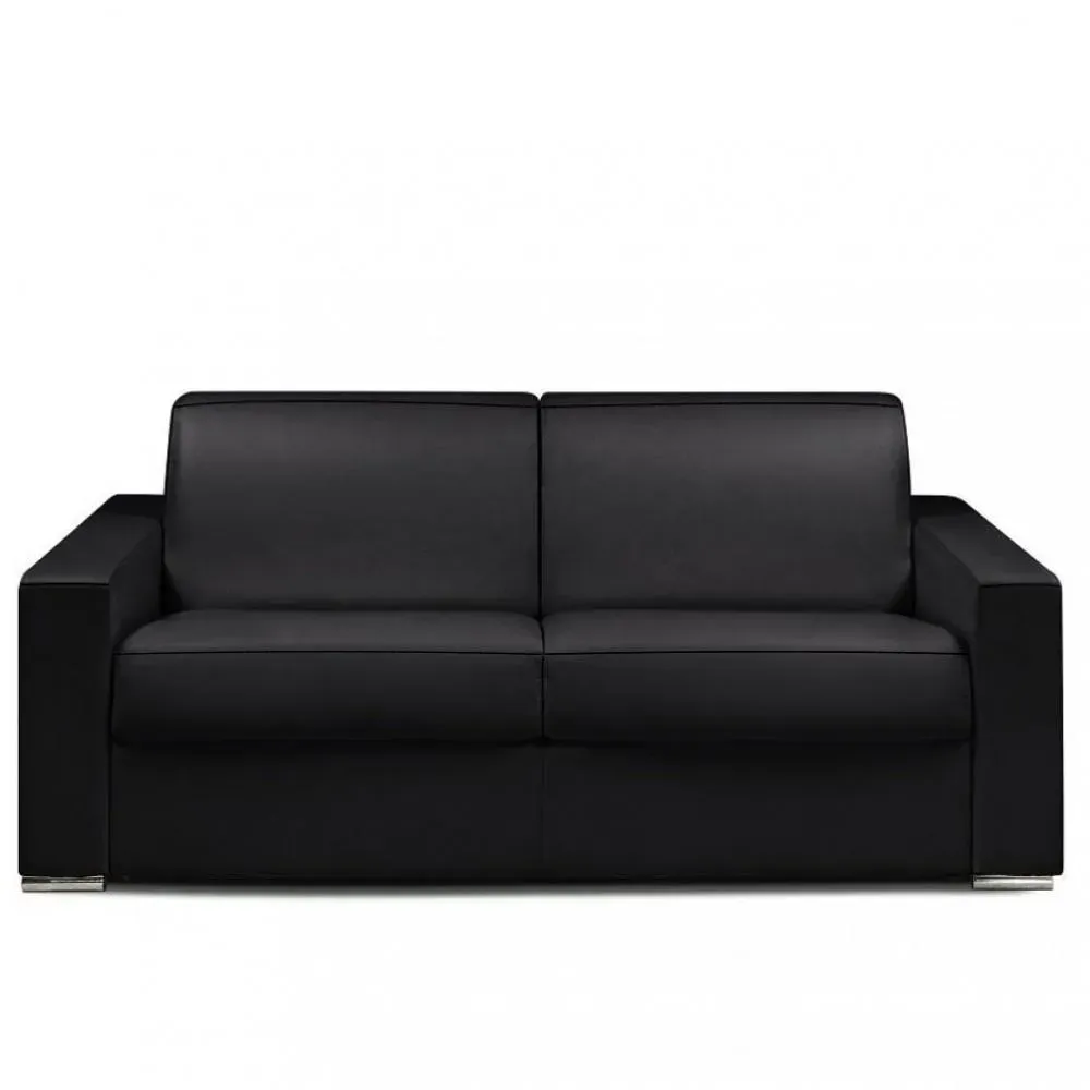 Canapé fixe DREAMER 2 places 175 cm microfibre vintage noir