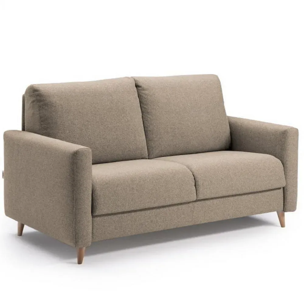 Canapé 3 places maxi CADIX FIXE largeur 203 cm pieds bois tissu storm beige