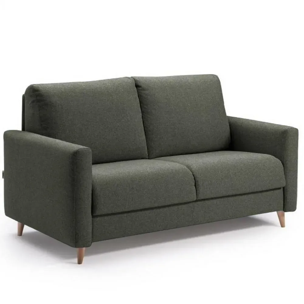 Canapé 3 places maxi CADIX FIXE largeur 203 cm pieds bois tissu storm plomb