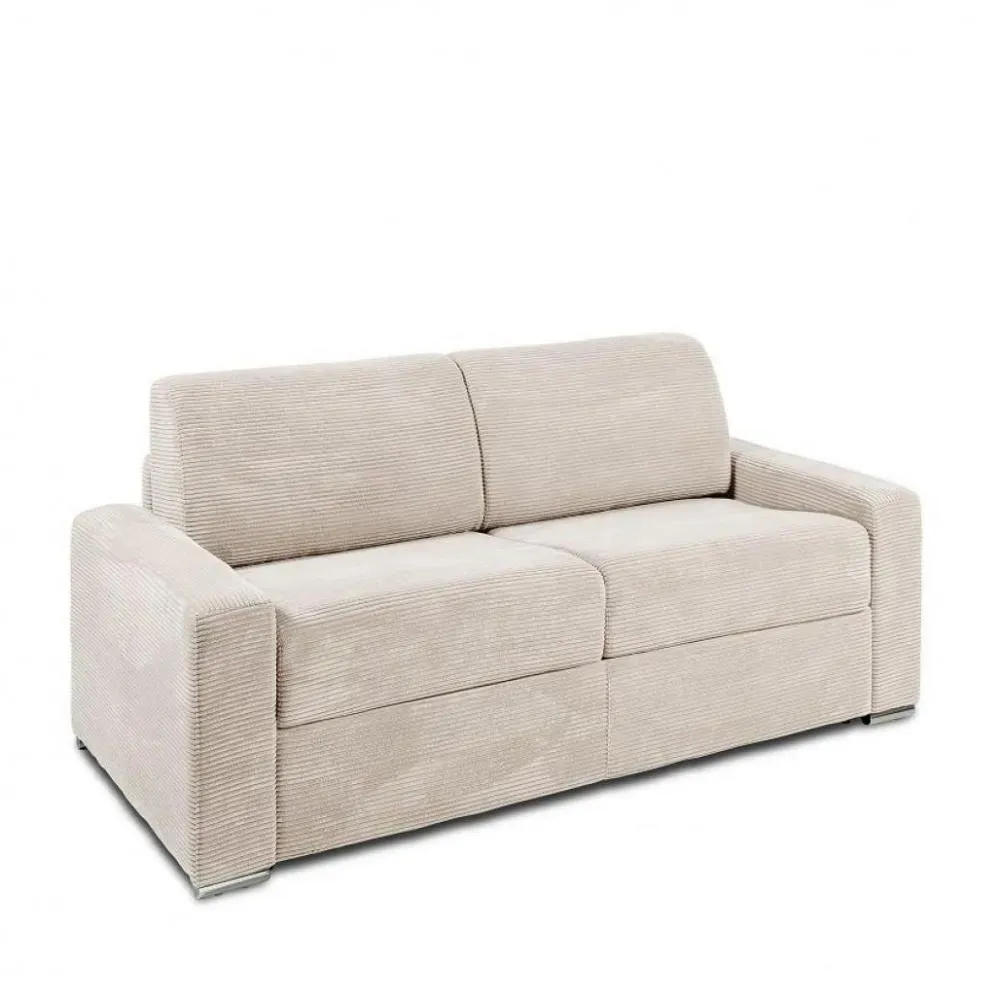 Canapé fixe DREAMER 3 places 195 cm velours côtelé zoom perle