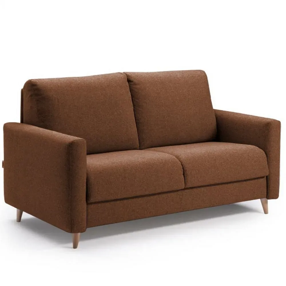 Canapé 3 places maxi CADIX FIXE largeur 203 cm pieds bois tissu storm rouille