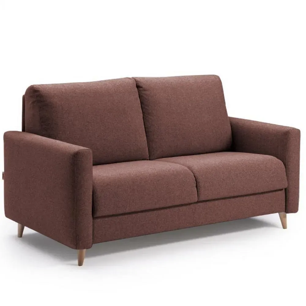 Canapé 3 places CADIX FIXE largeur 183 cm pieds bois tissu storm rose