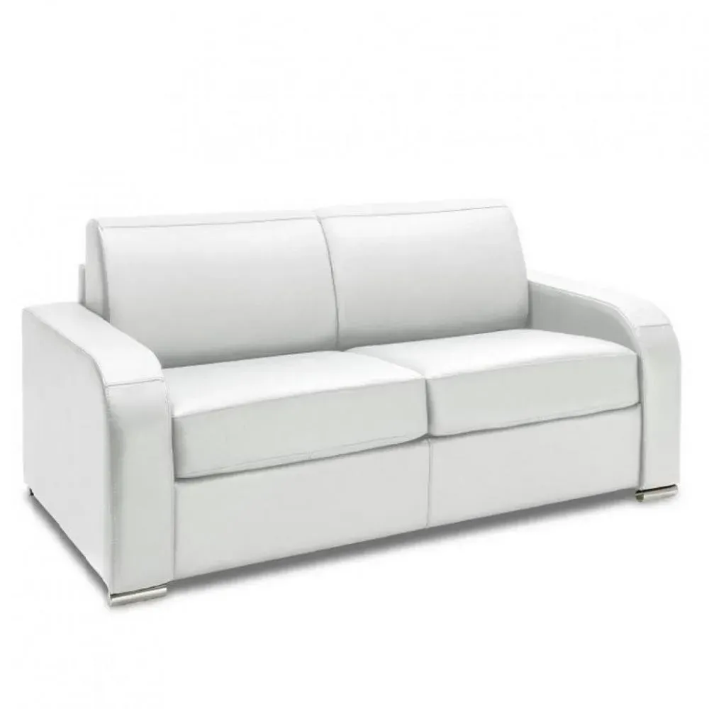 Canapé fixe 3 places SOFIA 195 cm cayenne polyuréthane blanc