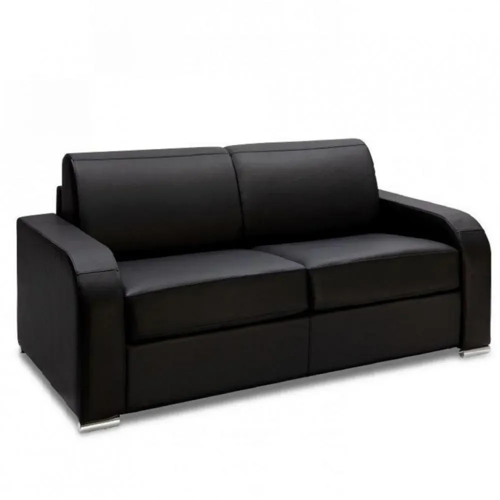 Canapé fixe 3 places SOFIA 195 cm cayenne polyuréthane noir