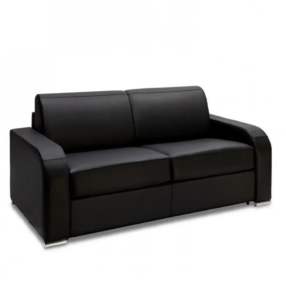 Canapé fixe 3 places maxi SOFIA 215 cm microfibre vintage noir