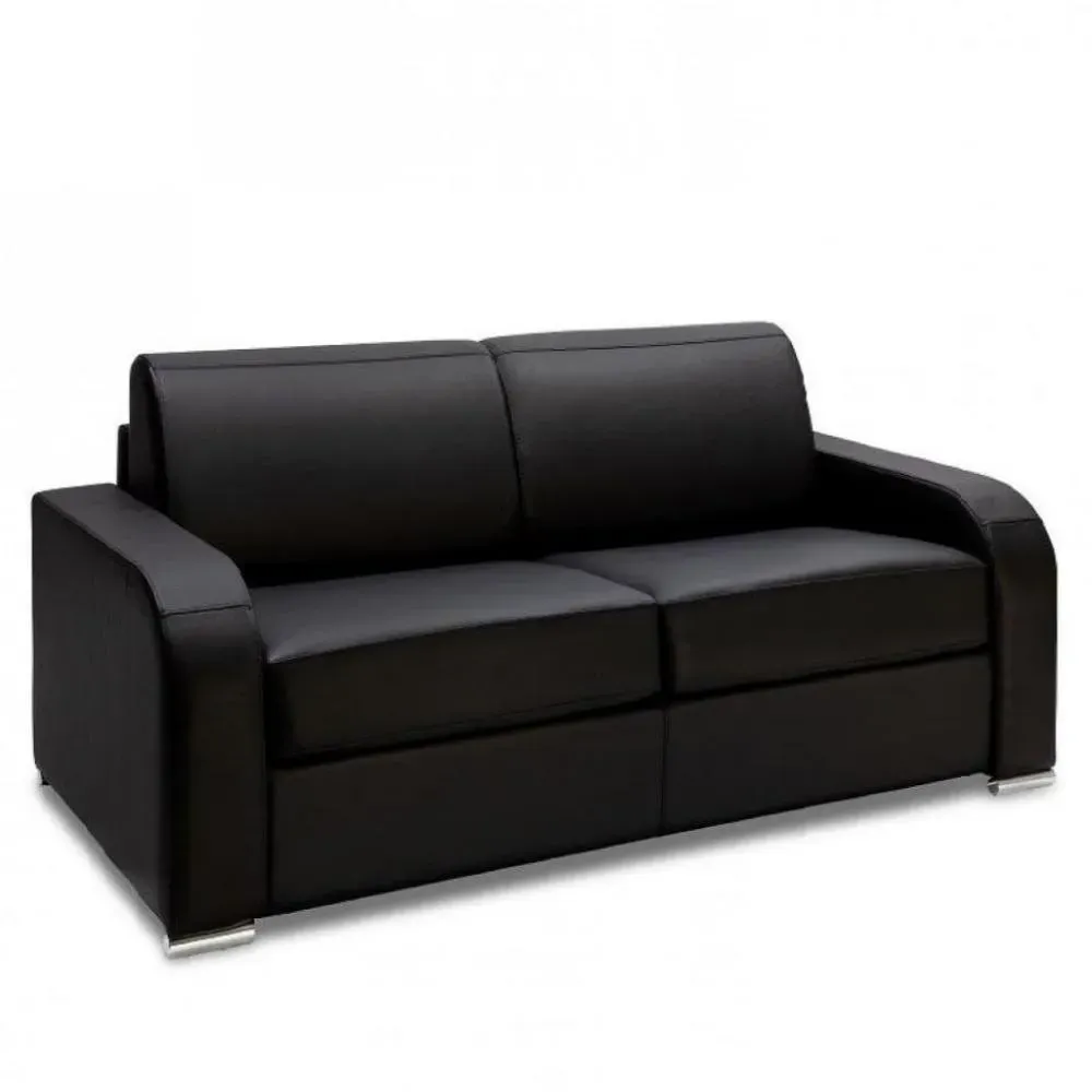 Canapé fixe 3 places SOFIA 195 cm cuir regent noir