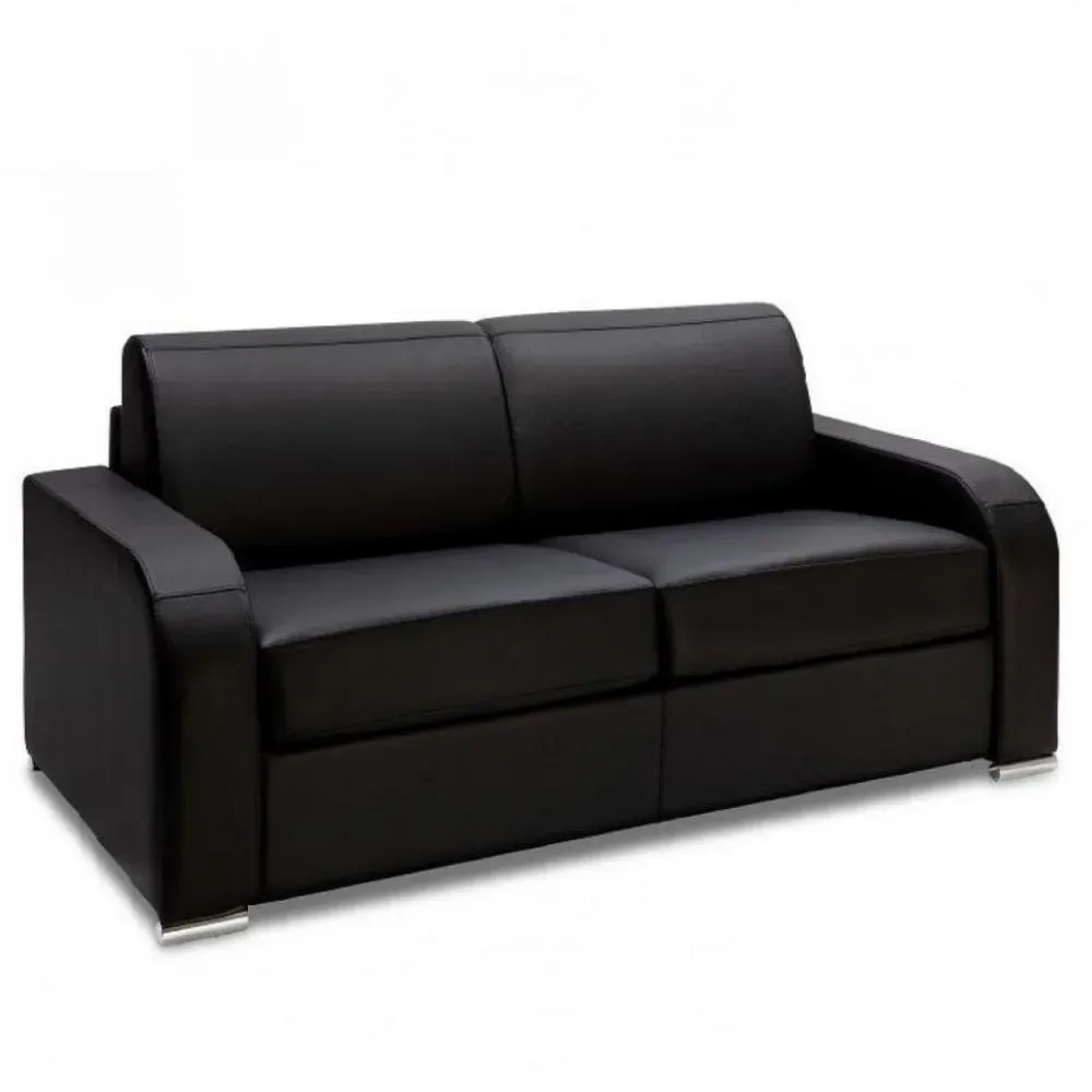 Canapé fixe 3 places maxi SOFIA 215 cm cuir regent noir