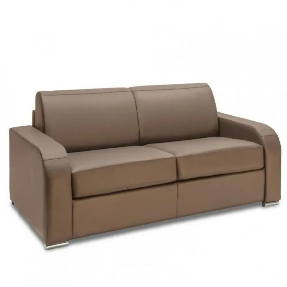 Canapé fixe 3 places maxi SOFIA 215 cm cuir regent taupe