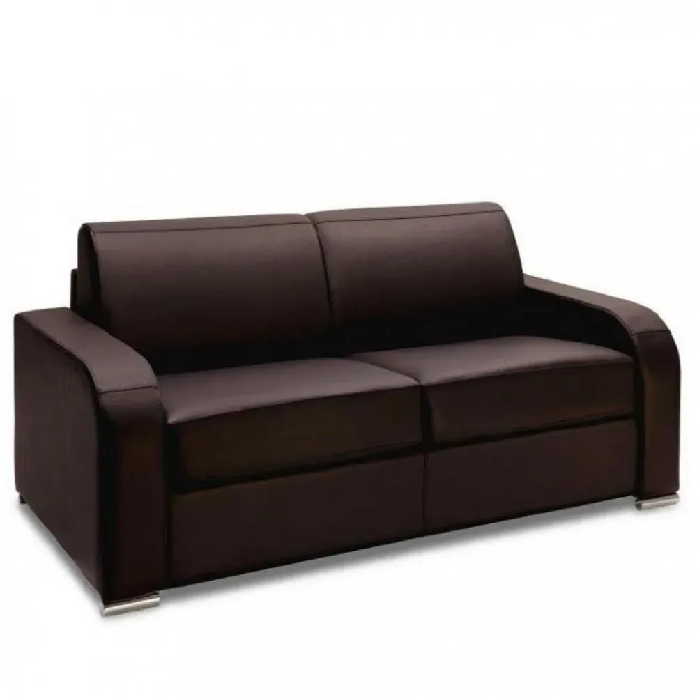 Canapé fixe 2 places SOFIA 175 cm microfibre vintage chocolat