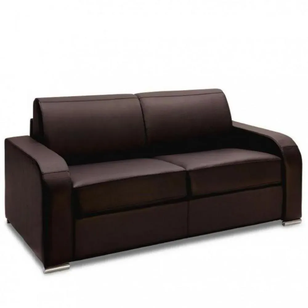 Canapé fixe 2 places SOFIA 175 cm cuir regent chocolat