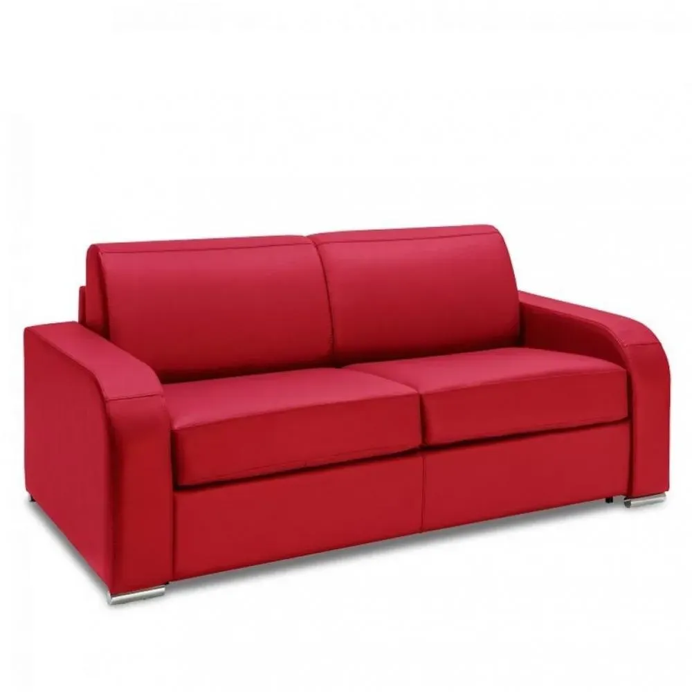 Canapé fixe 3 places maxi SOFIA 215 cm tweed luna rouge