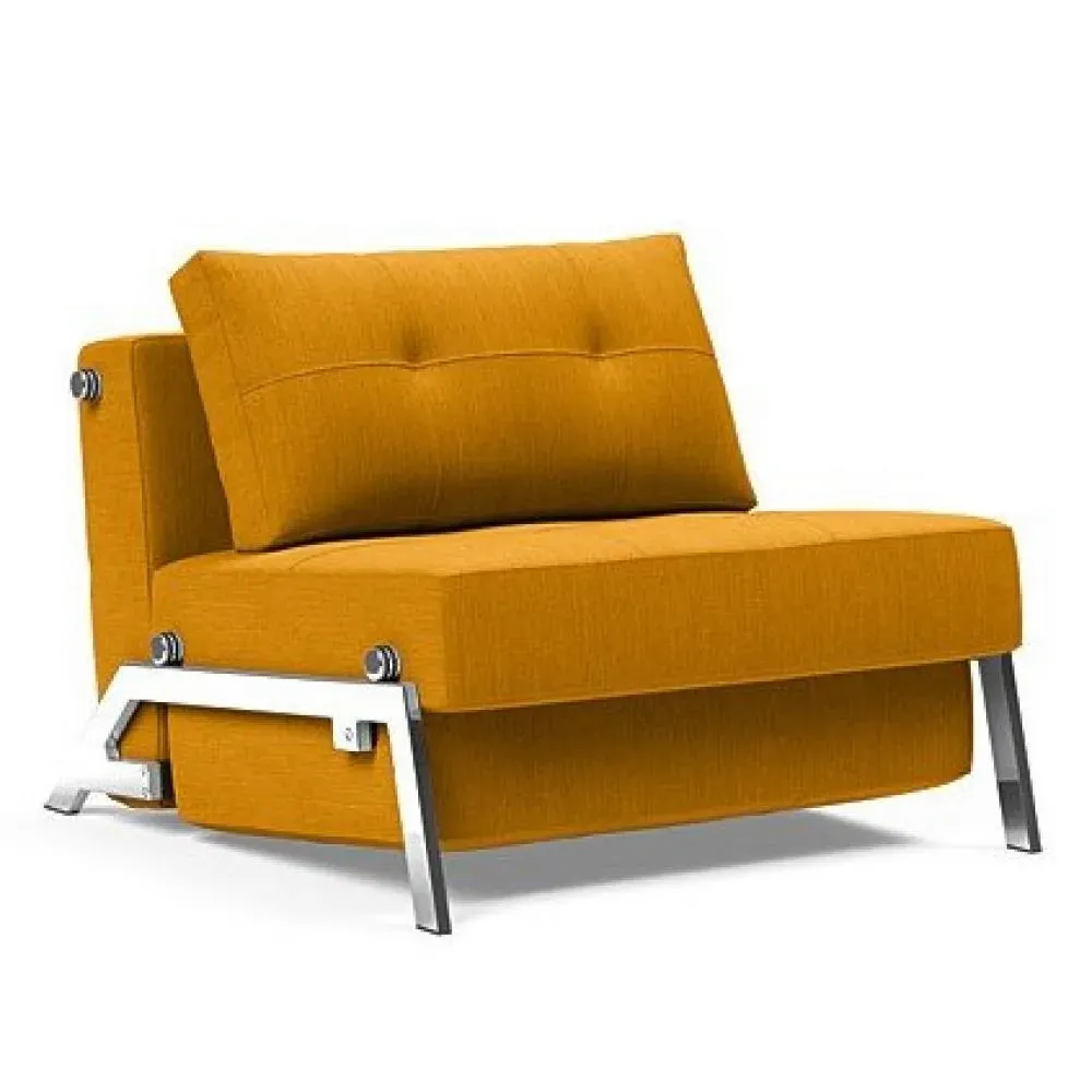 INNOVATION LIVING  Fauteuil design SOFABED CUBED 02 CHROME Elegance Curry convertible lit 200x90 cm