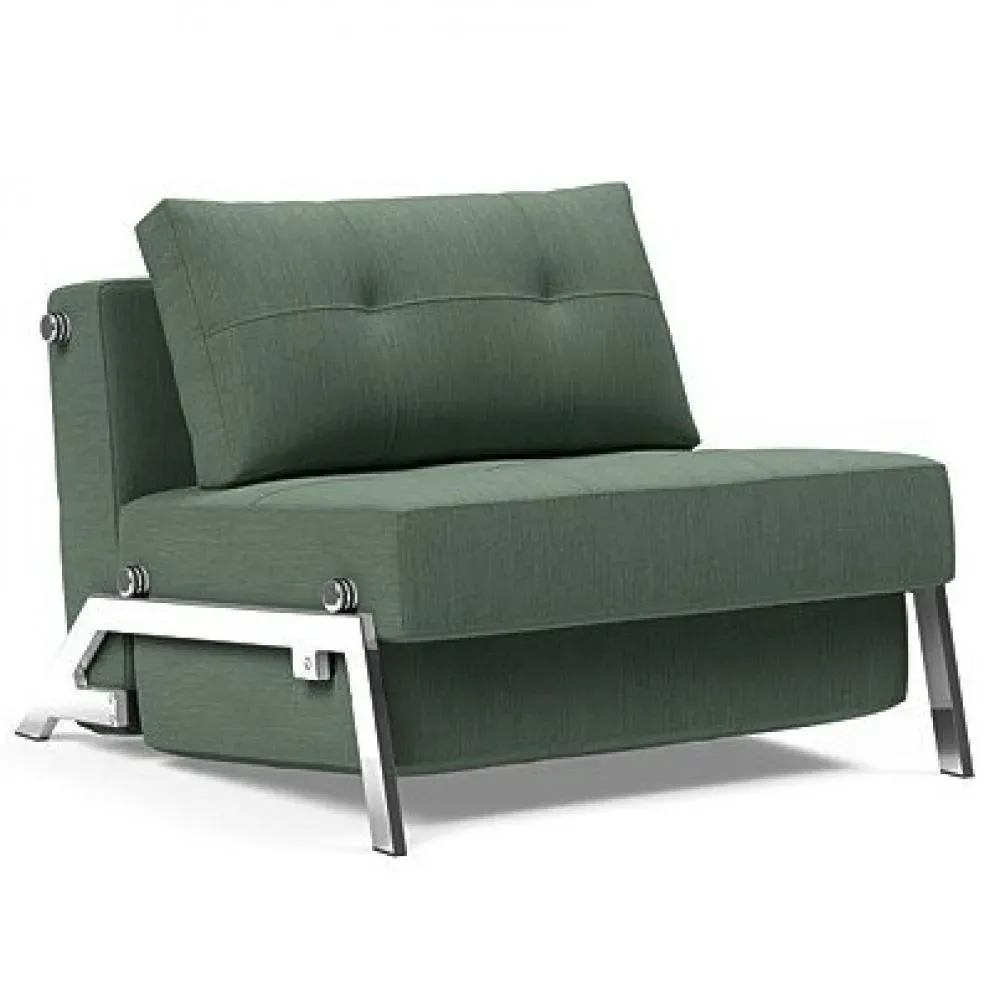 INNOVATION LIVING  Fauteuil design SOFABED CUBED 02 CHROME Elegance Green convertible lit 200x90 cm