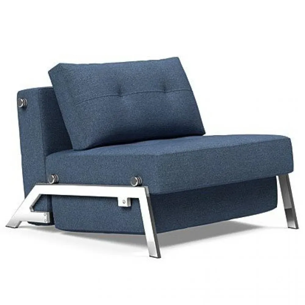INNOVATION LIVING  Fauteuil design SOFABED CUBED 02 CHROME Weda Blue convertible lit 200x90 cm