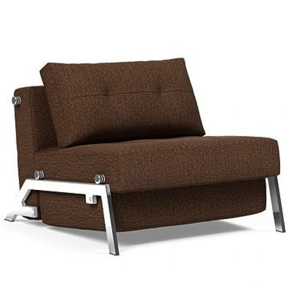 INNOVATION LIVING  Fauteuil design SOFABED CUBED 02 CHROME Taura Cappuccino convertible lit 200x90 cm