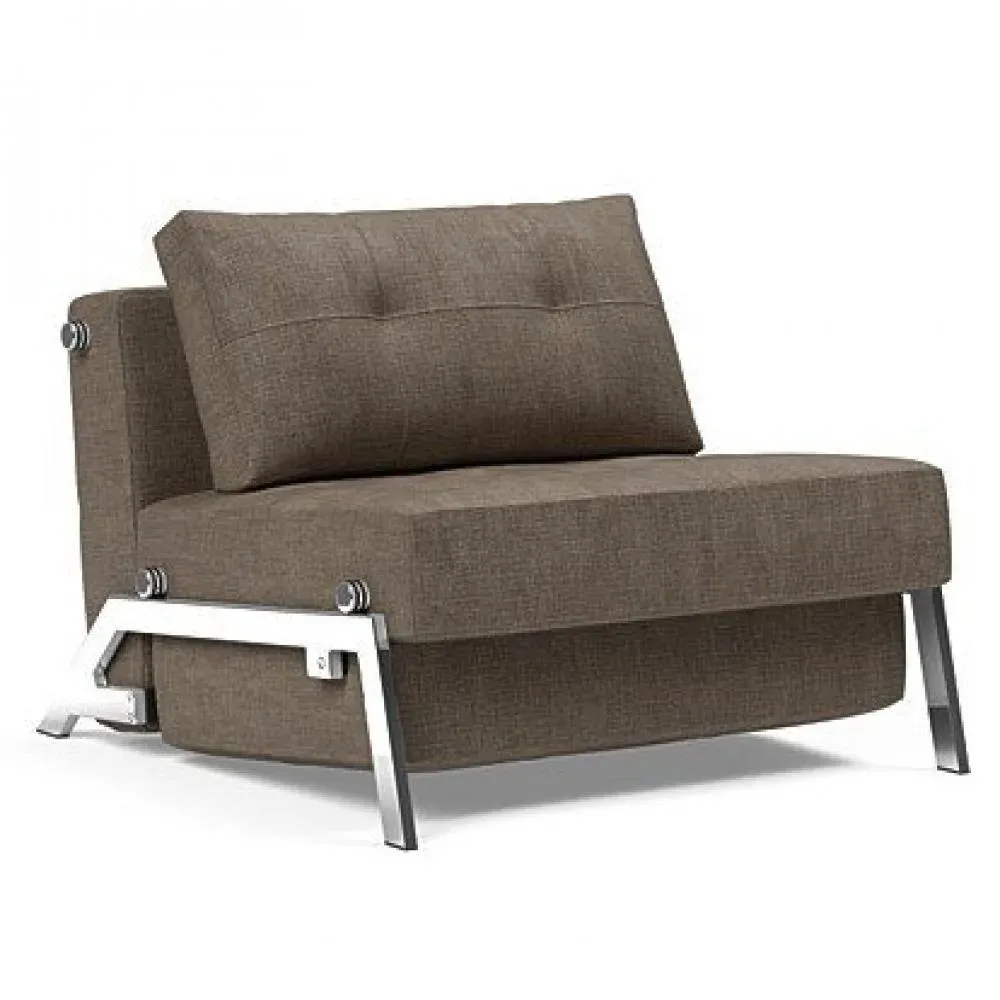 INNOVATION LIVING  Fauteuil design SOFABED CUBED 02 CHROME Esina Cedar Brown convertible lit 200x90 cm