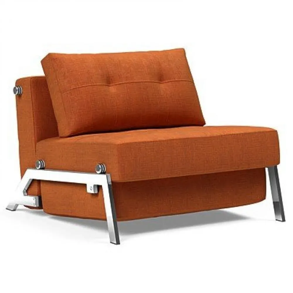 INNOVATION LIVING  Fauteuil design SOFABED CUBED 02 CHROME Esina Rust Orange convertible lit 200x90 cm