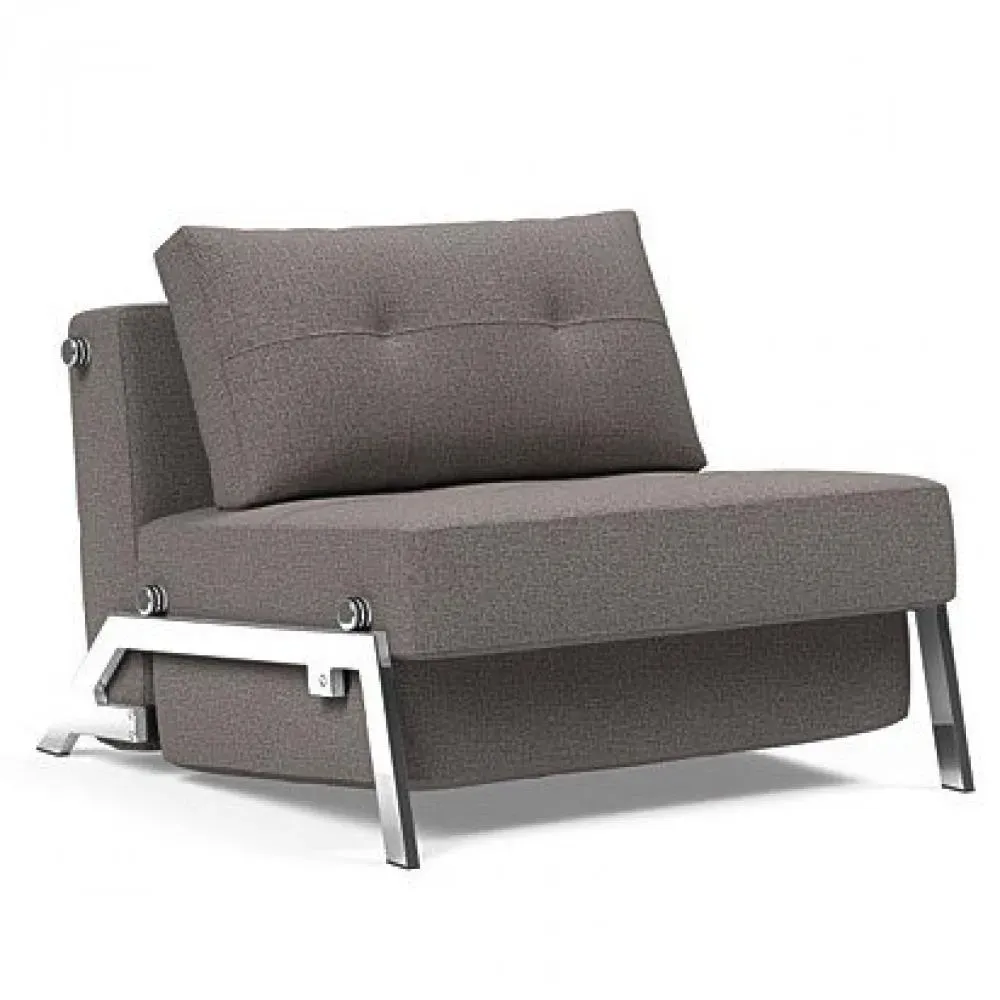 INNOVATION LIVING  Fauteuil design SOFABED CUBED 02 CHROME Mixed Dance Grey convertible lit 200x90 cm