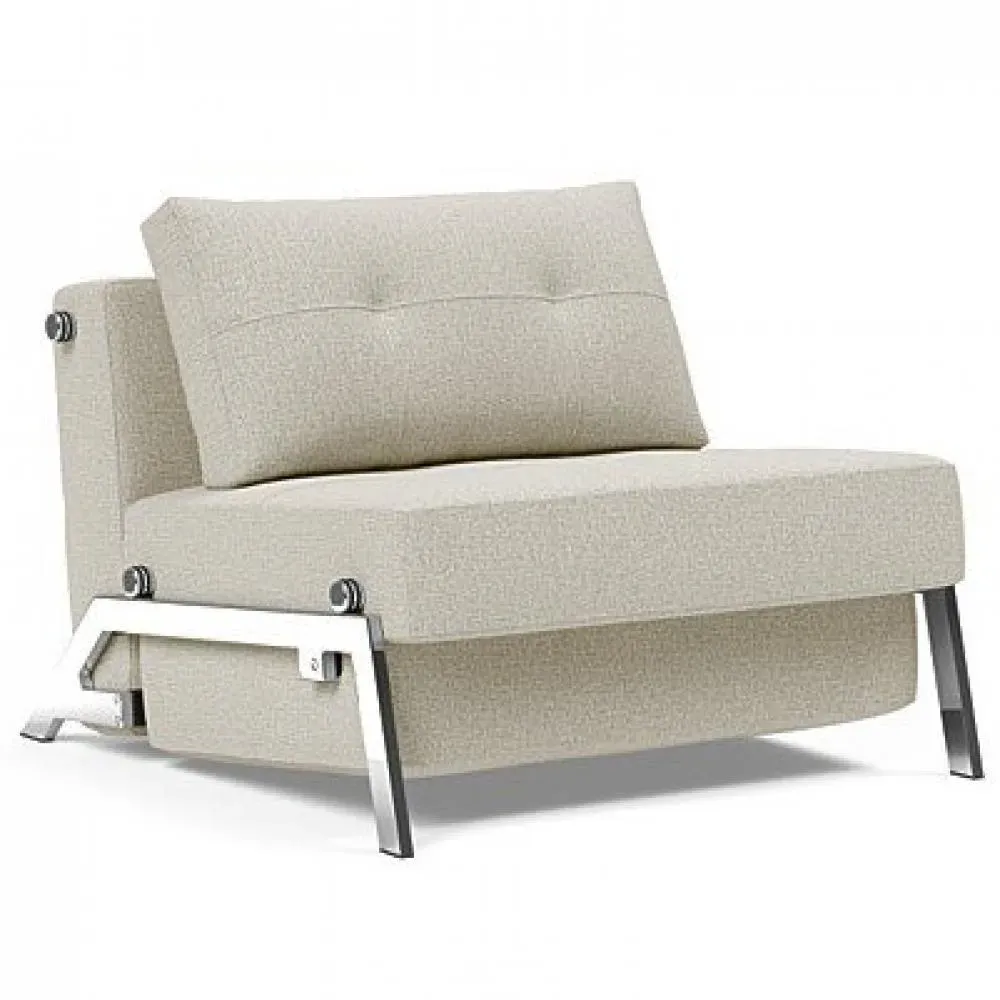 INNOVATION LIVING  Fauteuil design SOFABED CUBED 02 CHROME Mixed Dance Natural convertible lit 200x90 cm