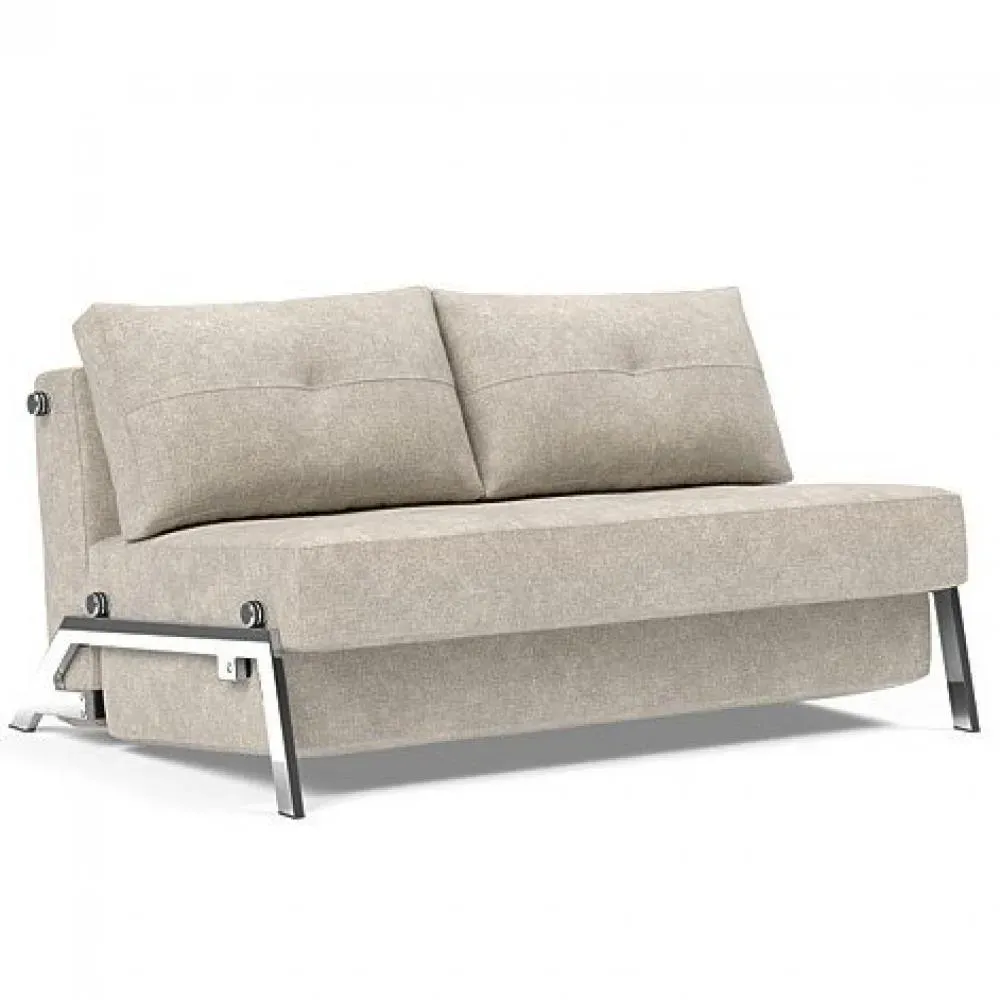 INNOVATION LIVING  Canapé design CUBED 02 CHROME convertible 200*140 cm tissu Avella Sand