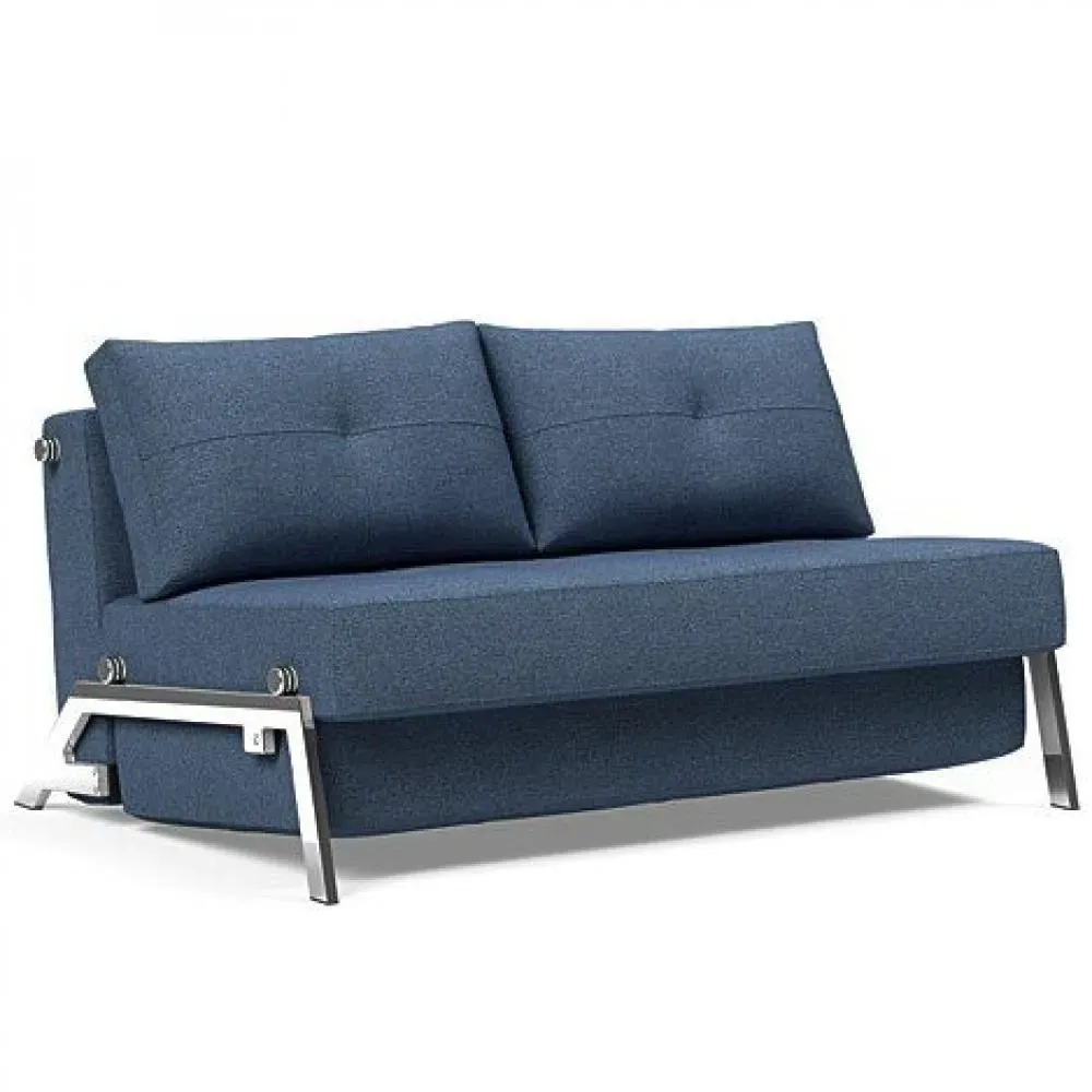 INNOVATION LIVING  Canapé design CUBED 02 CHROME convertible 200*140 cm tissu Weda Blue