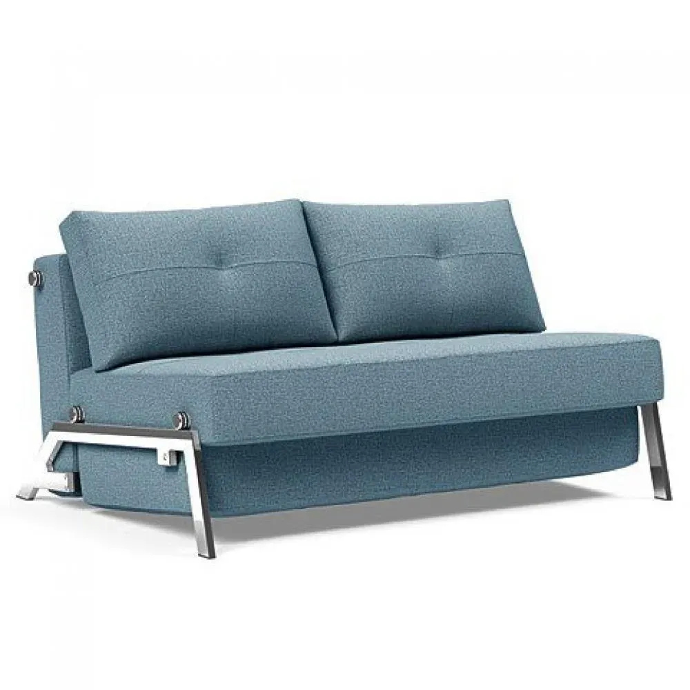 INNOVATION LIVING  Canapé design CUBED 02 CHROME convertible 200x140 cm tissu Mixed Dance Light Blue