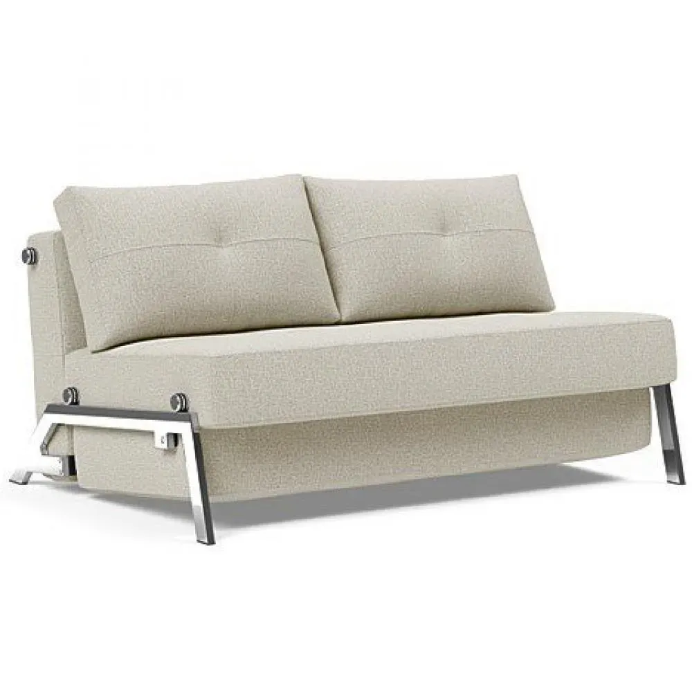 INNOVATION LIVING  Canapé design CUBED 02 CHROME convertible 200x140 cm tissu Mixed Dance Natural