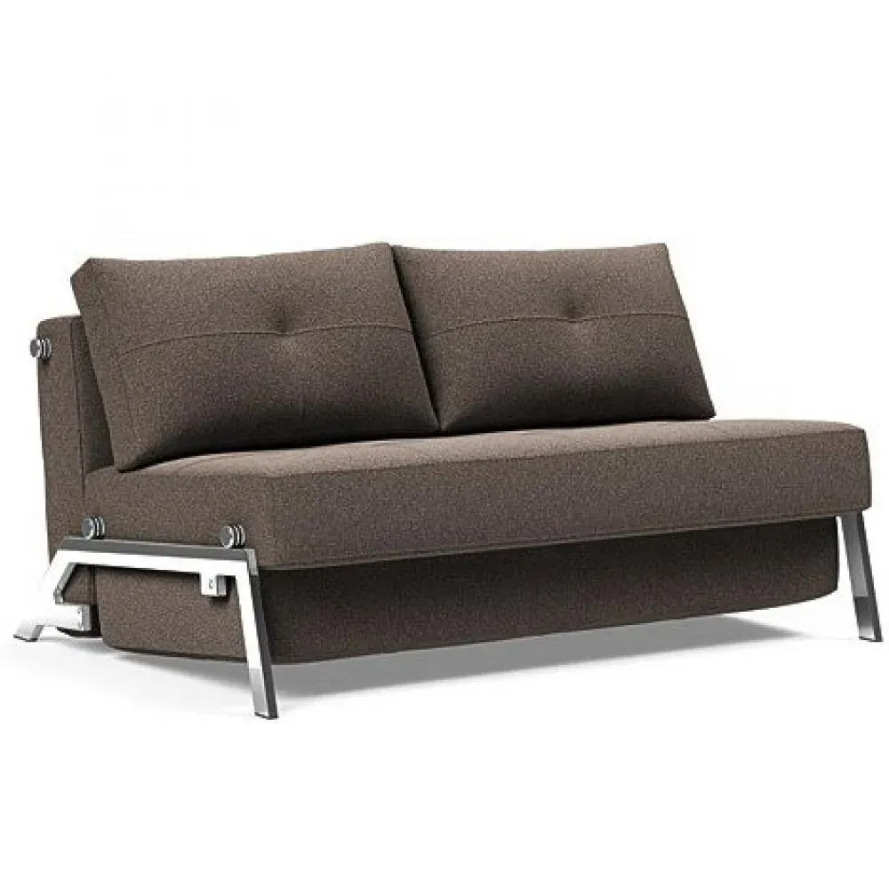 INNOVATION LIVING  Canapé design CUBED 02 CHROME convertible 200x140 cm tissu Bouclé Taupe