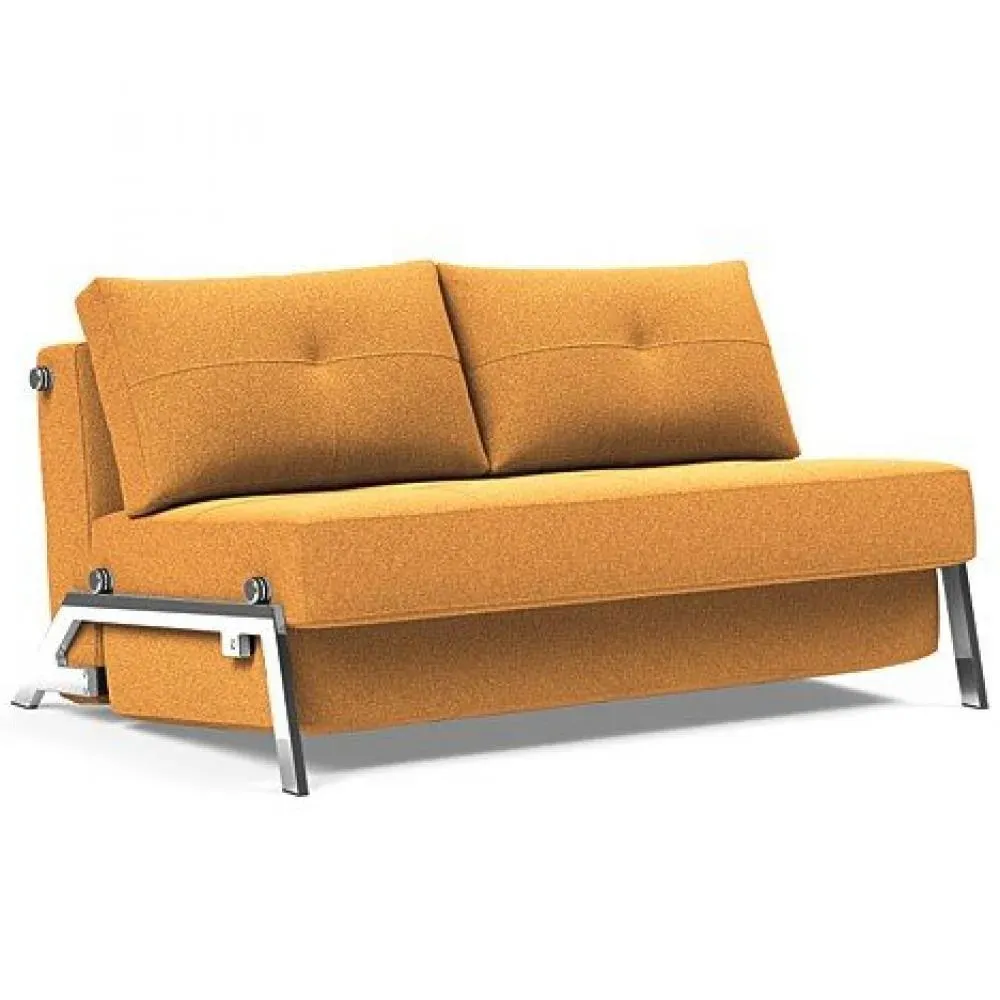 INNOVATION LIVING  Canapé design CUBED 02 CHROME convertible 200x140 cm tissu Bouclé Ochre