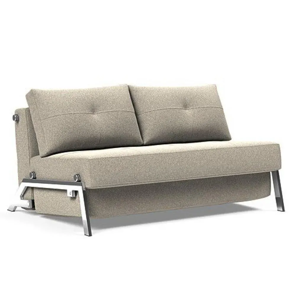 INNOVATION LIVING  Canapé design CUBED 02 CHROME convertible 200x140 cm tissu Bouclé Beige