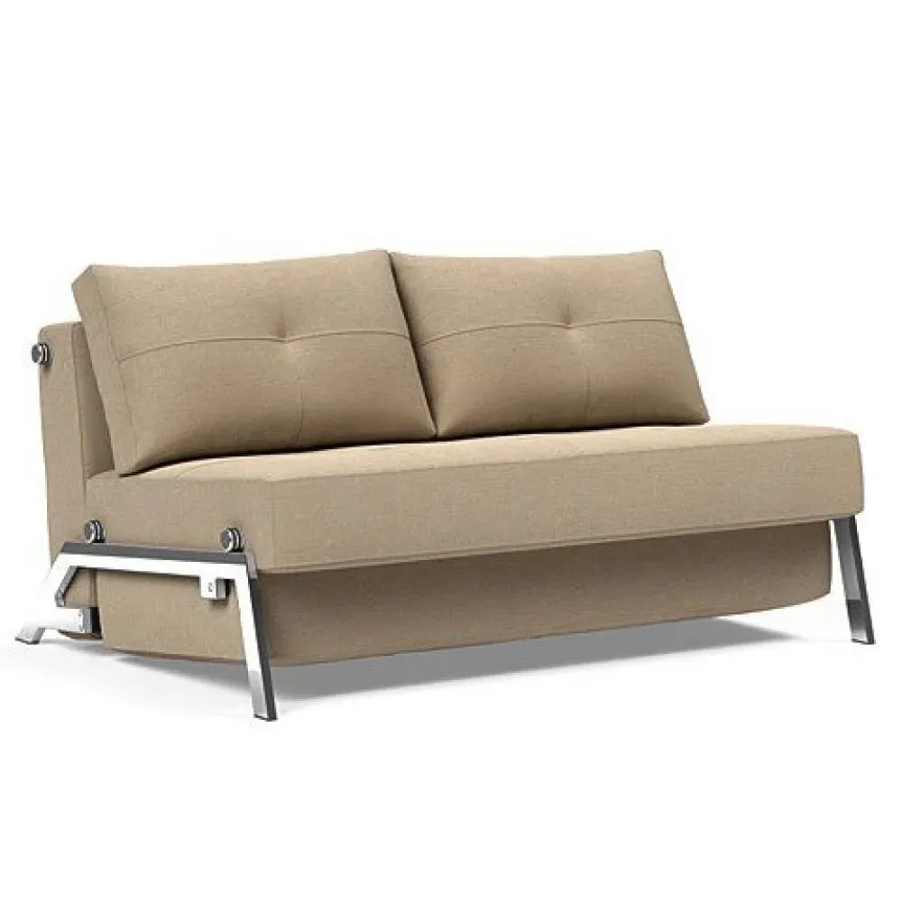 INNOVATION LIVING  Canapé design CUBED 02 CHROME convertible 200x140 cm tissu Phobos Mocha