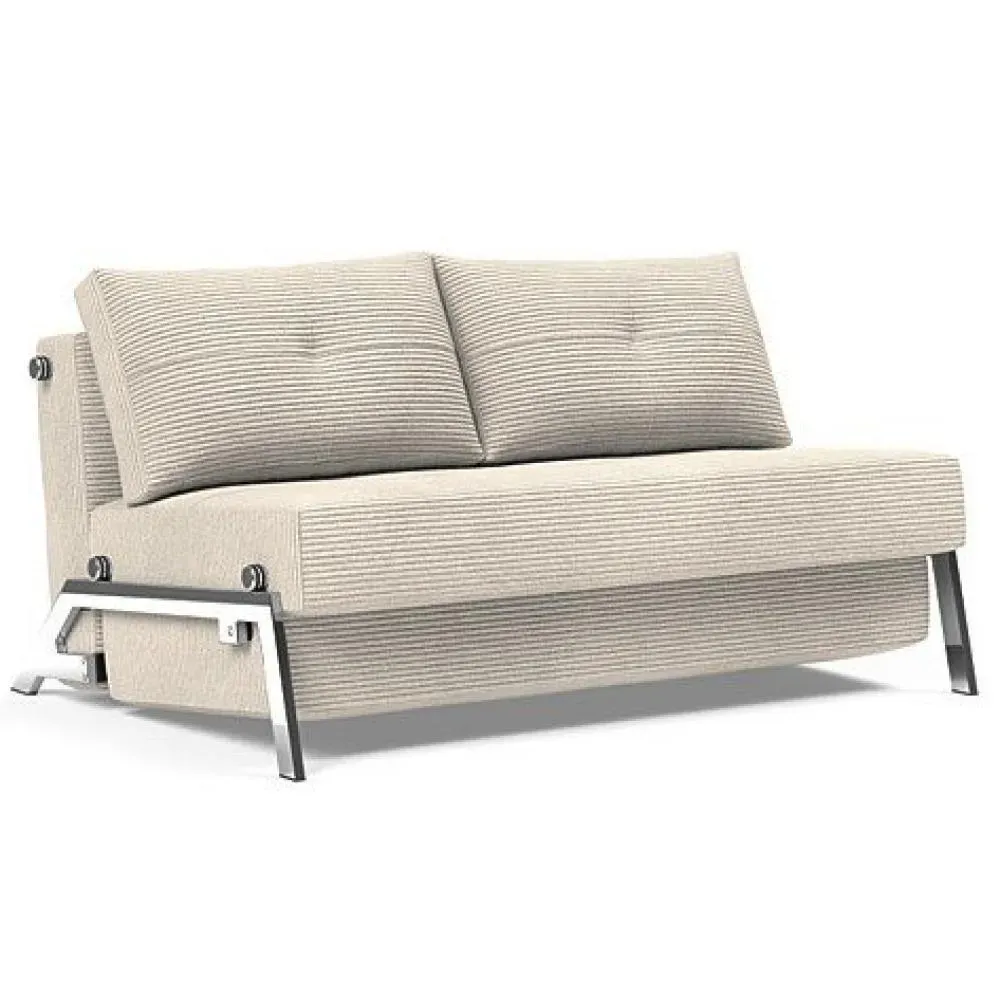 INNOVATION LIVING  Canapé design CUBED 02 CHROME convertible 200x140 cm tissu Corduroy Ivory