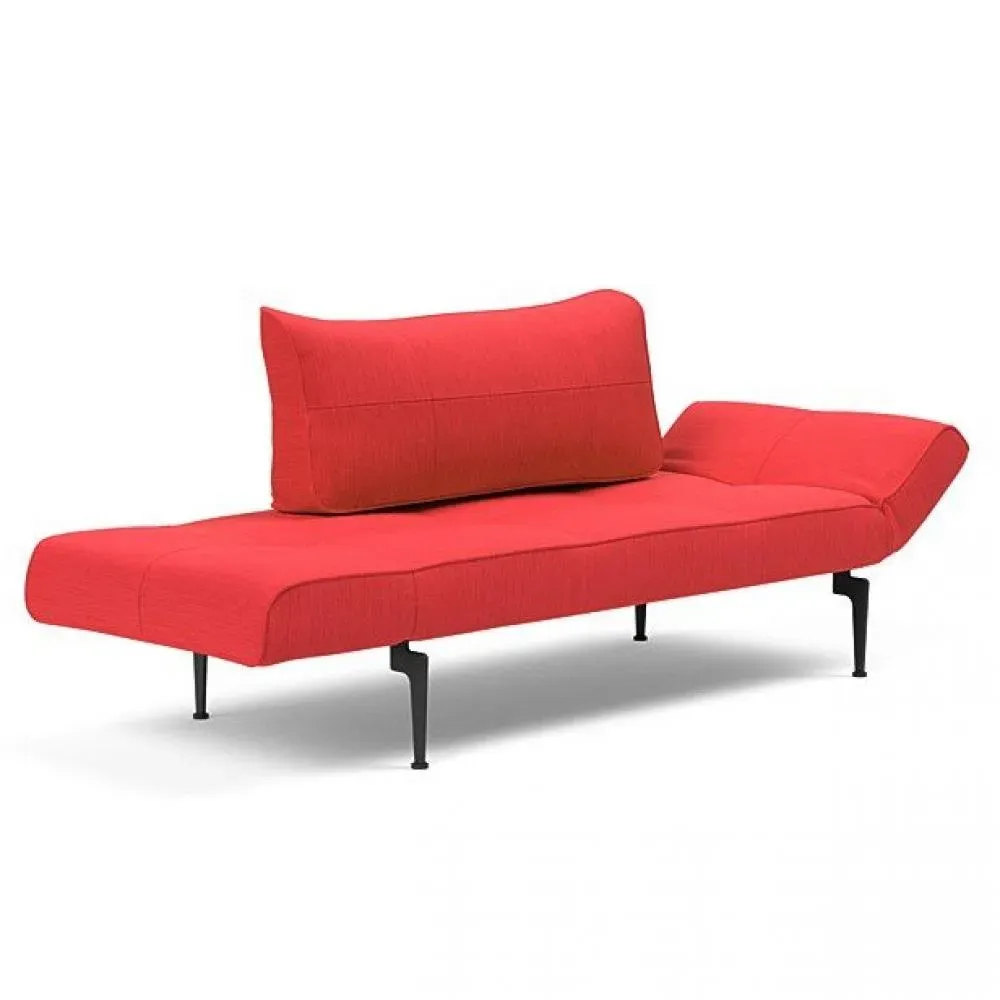 Canape convertible lit  200x70 cm ZEAL LASER  piétement métallique tissu Elegance Red