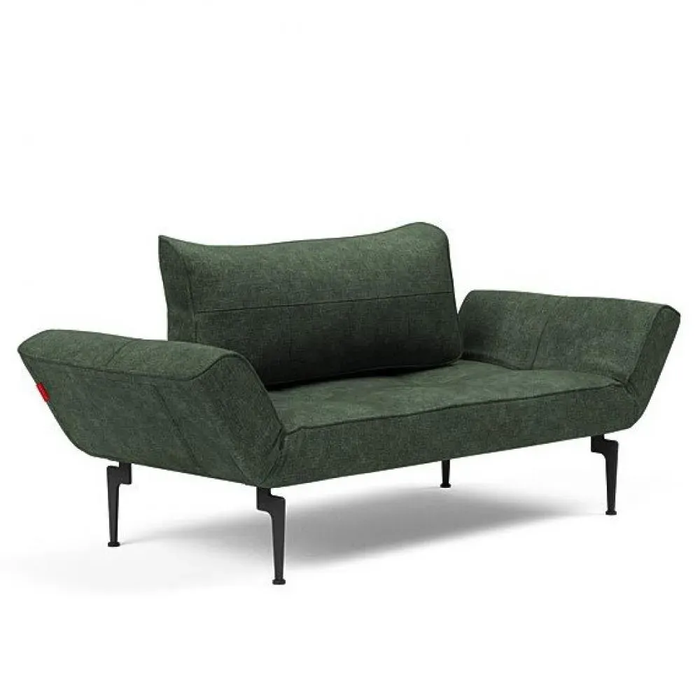 Canape convertible lit  200x70 cm ZEAL LASER  piétement métallique tissu Avella Pine Green