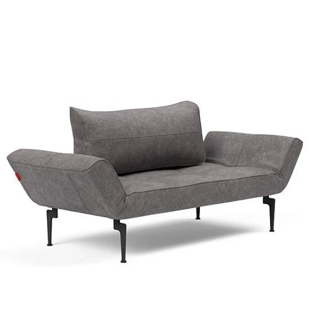 Canape convertible lit  200x70 cm ZEAL LASER  piétement métallique tissu Avella Warm Grey