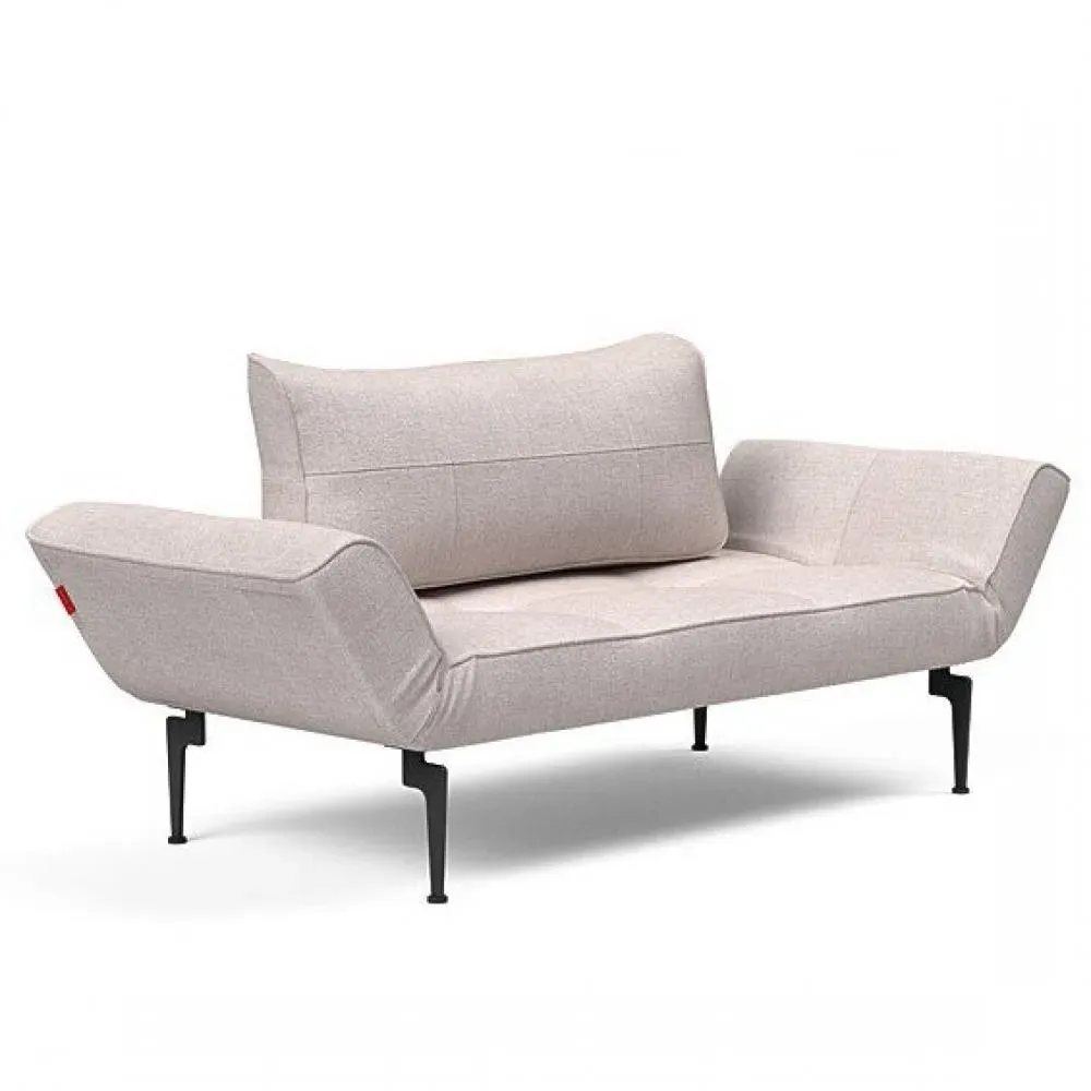 Canape convertible lit  200x70 cm ZEAL LASER  piétement métallique tissu Weda Sand