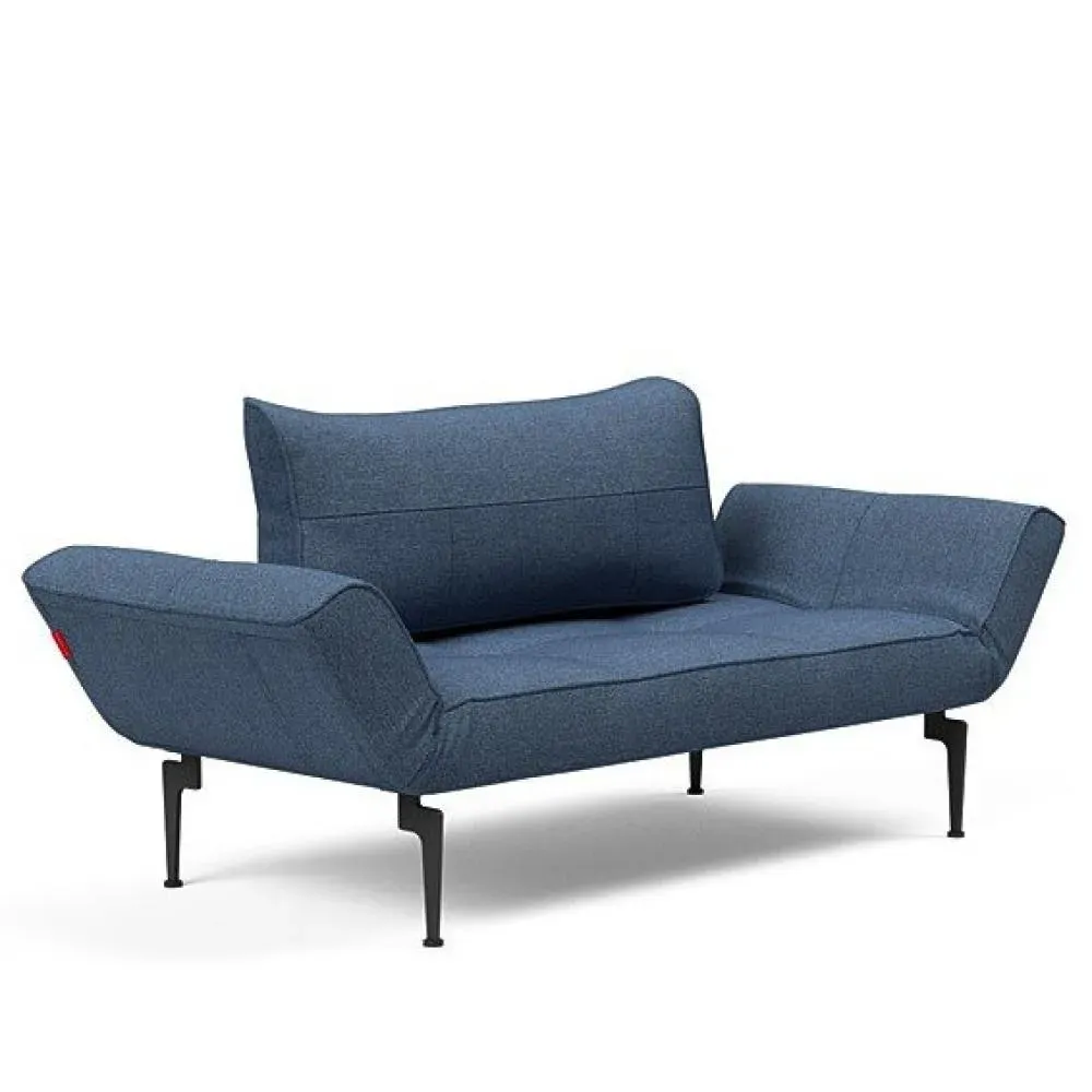 Canape convertible lit  200x70 cm ZEAL LASER  piétement métallique tissu Weda Blue